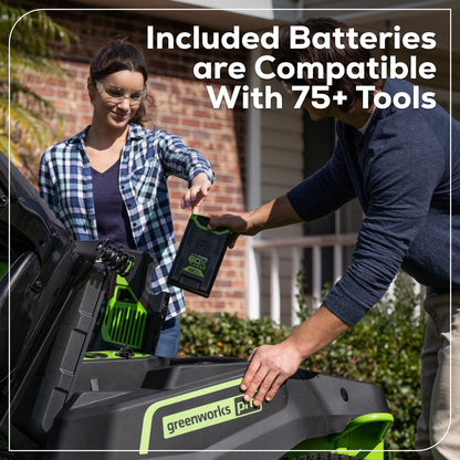 Greenworks 60V 42" Cordless Battery CrossoverT Riding Lawn Mower w/ Four (4) 8.0Ah Batteries and Two (2) Dual Port Turbo Chargers - 7420602