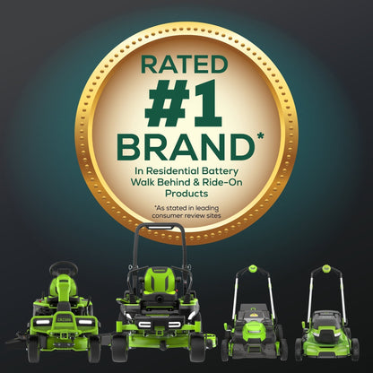 Greenworks 60V 42" Cordless Battery CrossoverT Riding Lawn Mower w/ Six (6) 8.0Ah Batteries and Three (3) Dual Port Turbo Chargers - 7409002