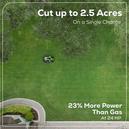 Greenworks 60V 42" Cordless Battery CrossoverT Riding Lawn Mower w/ Six (6) 8.0Ah Batteries and Three (3) Dual Port Turbo Chargers - 7409002