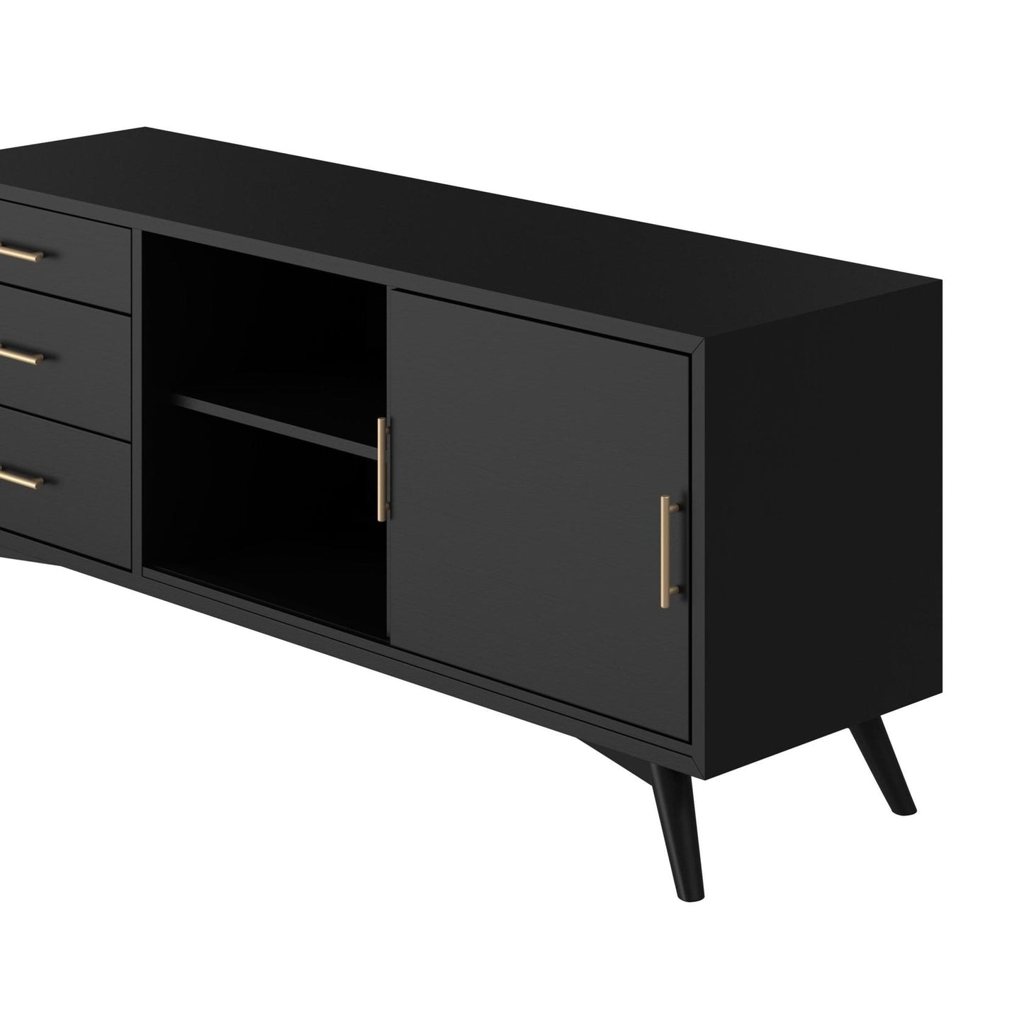 Alpine Flynn Large TV Console, Black - 966BLK-10