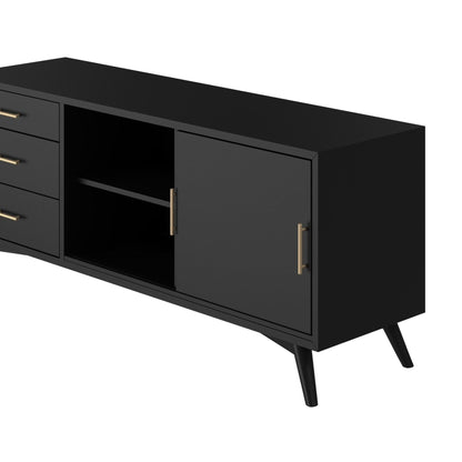 Alpine Flynn Large TV Console, Black - 966BLK-10