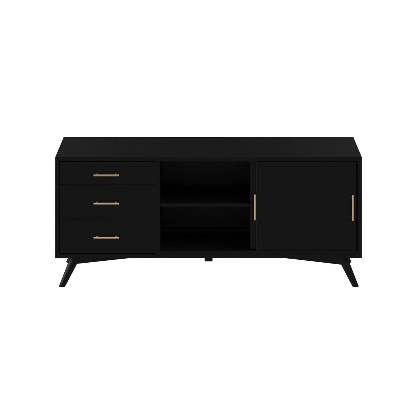 Alpine Flynn Large TV Console, Black - 966BLK-10