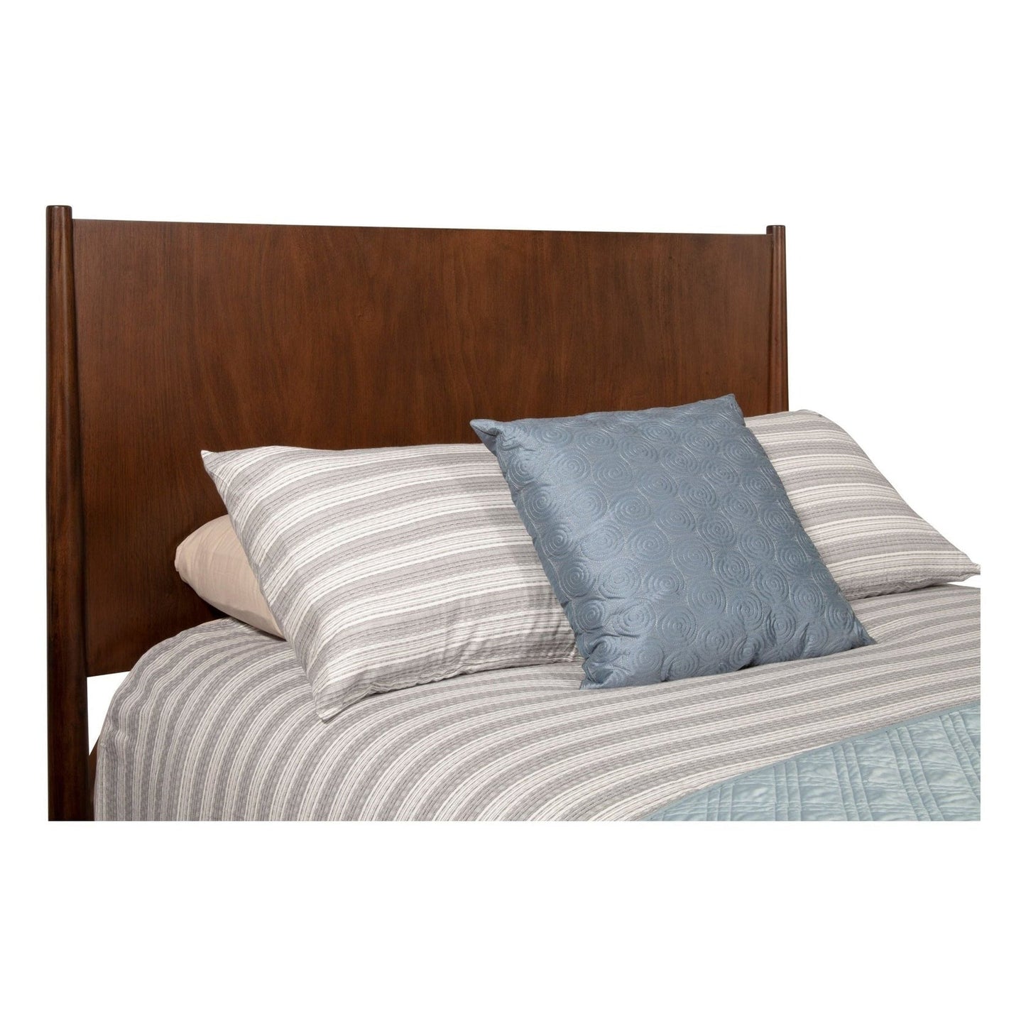 Alpine Flynn Mid Century Modern Standard King Panel Bed, Walnut - 966WAL-07EK