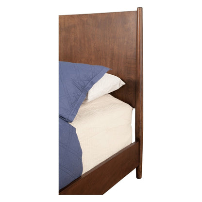 Alpine Flynn Mid Century Modern Standard King Panel Bed, Walnut - 966WAL-07EK