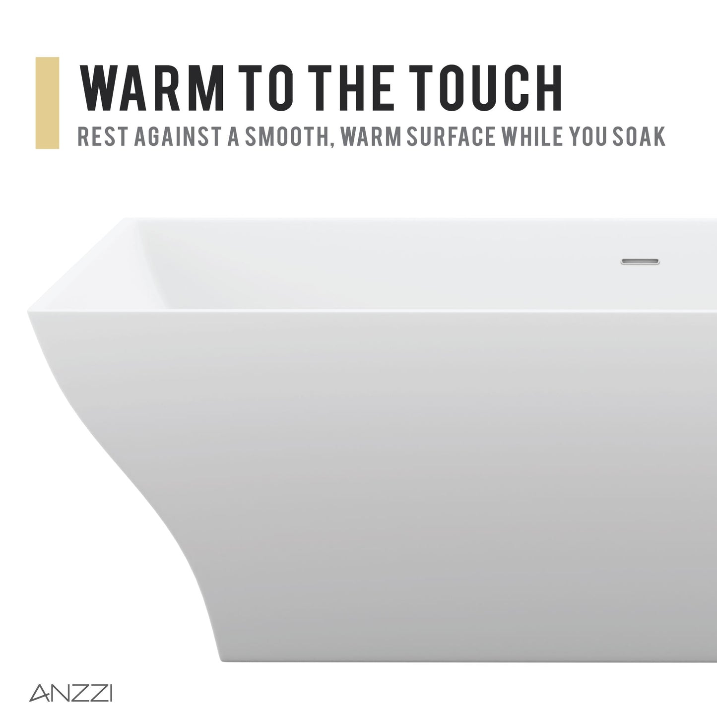 Anzzi Kayenge 5.9 ft. Solid Surface Center Drain Freestanding Bathtub in Matte White FT-AZ8419 - FT-AZ8419