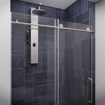 Anzzi Leon Series 48 in. by 76 in. Frameless Sliding Shower Door with Handle SD-AZ8077-01  - SD-AZ8077-01BG