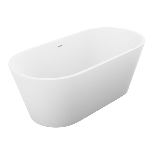 Anzzi Rossetto 5.6 ft. Solid Surface Center Drain Freestanding Bathtub in Matte White FT-AZ503 - FT-AZ503