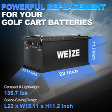 Load image into Gallery viewer, WEIZE 72V(73.6V) 105AH LiFePO4 Golf Cart Battery, 7728Wh Bluetooth Lithium Battery - Complete Kit - BAC-0115CR
