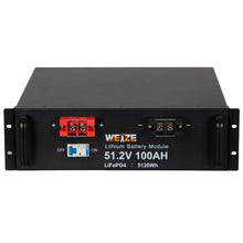 Load image into Gallery viewer, WEIZE 48V(51.2V) 100Ah 5120Wh LiFePO4 Lithium Battery - BAC-0122
