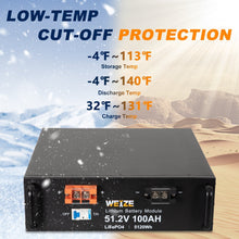 Load image into Gallery viewer, WEIZE SALE - WEIZE 48V(51.2V) 100Ah 5120Wh LiFePO4 Lithium Battery - BAC-0122
