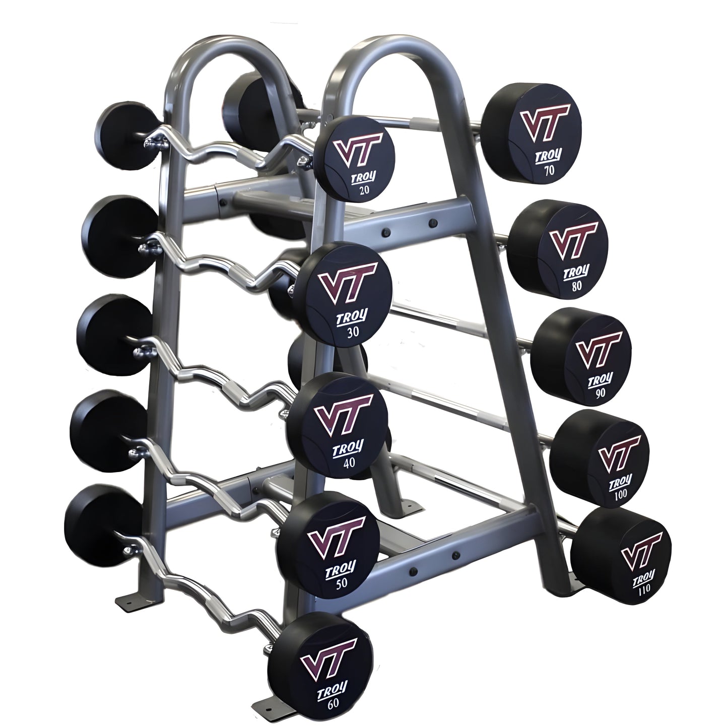 Troy BB-10 Double Sided Horizontal Fixed Barbell Rack - BB-10-MBLK