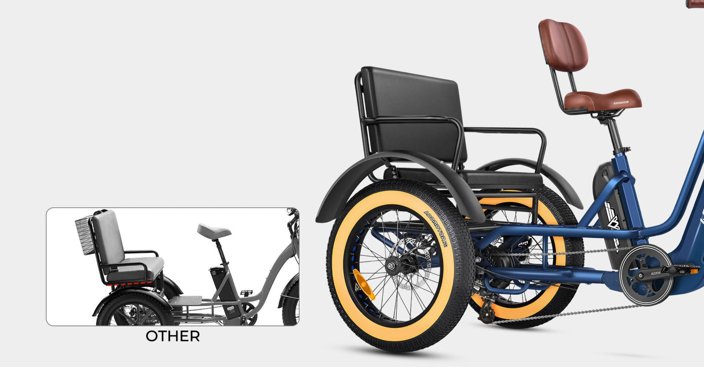 Addmotor 750W 48V Greattan L Trike Fat Tire Electric Bike - EB-ADD-GTL-NBL