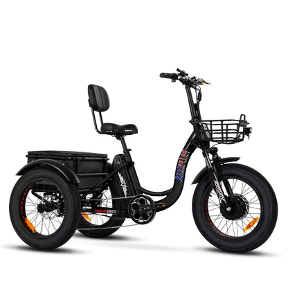 Addmotor 750W Triketan M-330 Fat Tire Electric Trike - EB-ADD-M330-BLK