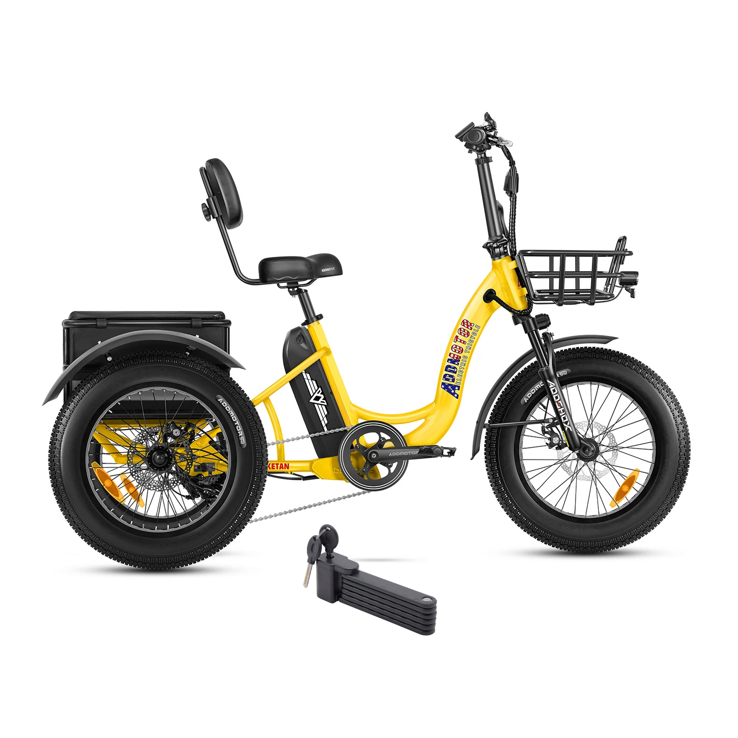 Addmotor 750W 48V Triketan II M-330 Trike Electric Bike - EB-ADD-TT2-YLW