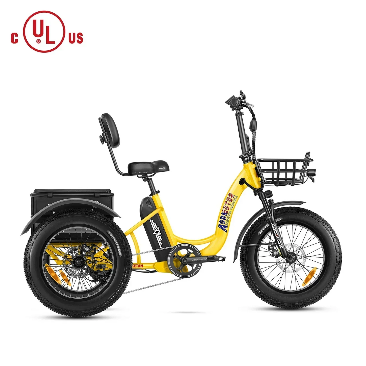 Addmotor 750W 48V Triketan II M-330 Trike Electric Bike - EB-ADD-TT2-YLW