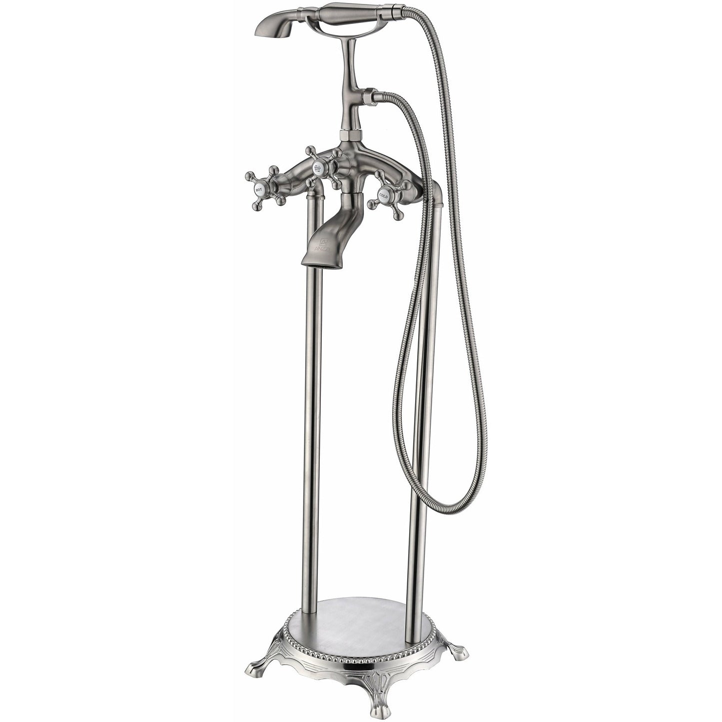 Anzzi Tugela 3-Handle Claw Foot Tub Faucet with Hand Shower FS-AZ0052 - FS-AZ0052BN
