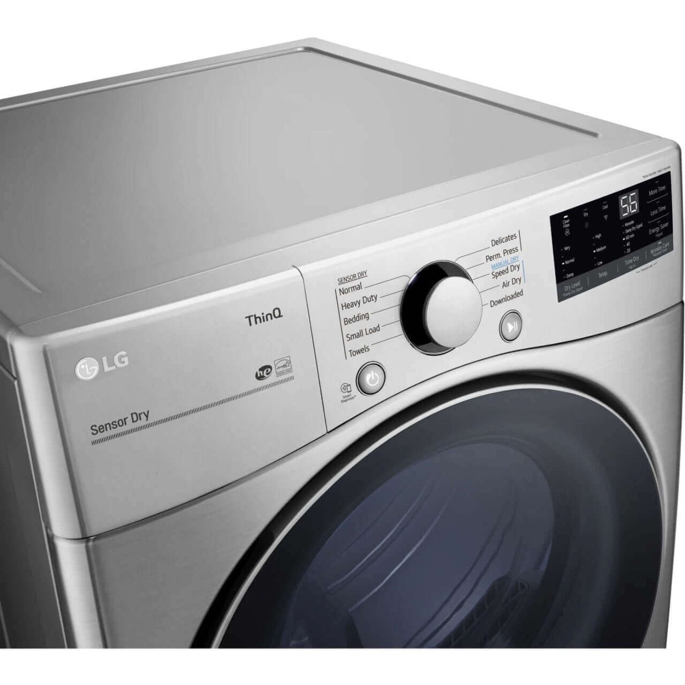 LG 27 In. 7.4-Cu. Ft. Front Load Electric Dryer with Built-In Intelligence in Graphite Steel (DLE3600V)