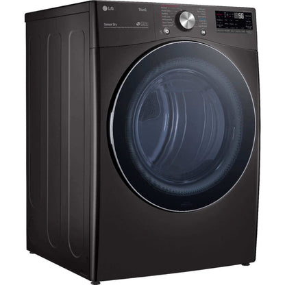 LG 27 In. 7.4-Cu. Ft. Front Load Electric Dryer with TurboSteam and Built-In Intelligence in Black Steel (DLEX4200B)