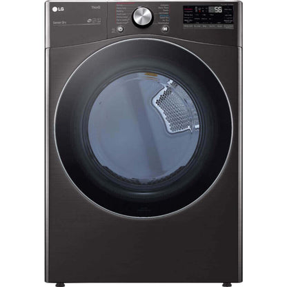 LG 27 In. 7.4-Cu. Ft. Front Load Electric Dryer with TurboSteam and Built-In Intelligence in Black Steel (DLEX4200B)