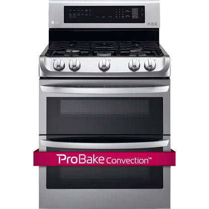 LG 30 in. Freestanding Gas Range with Double Oven in Stainless Steel 6.9 Cu.Ft. (LDG4313ST)