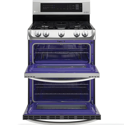LG 30 in. Freestanding Gas Range with Double Oven in Stainless Steel 6.9 Cu.Ft. (LDG4313ST)
