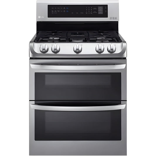 LG 30 in. Freestanding Gas Range with Double Oven in Stainless Steel 6.9 Cu.Ft. (LDG4313ST)