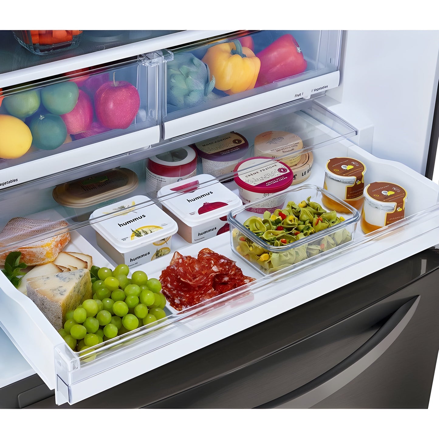 LG 33 in. Bottom Freezer Refrigerator in Black Stainless Steel 26 Cu. Ft. (LRDCS2603D)