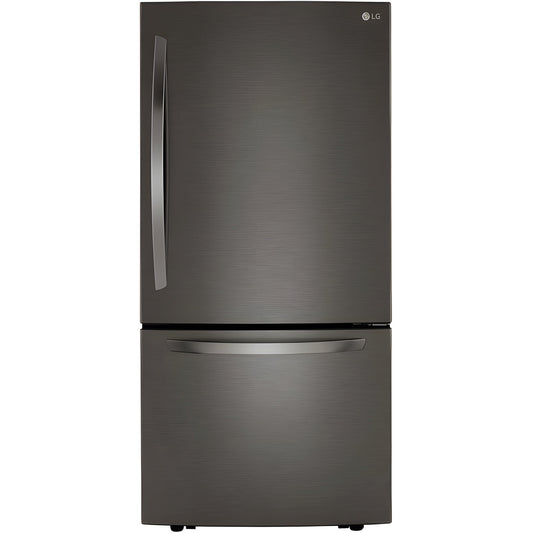 LG 33 in. Bottom Freezer Refrigerator in Black Stainless Steel 26 Cu. Ft. (LRDCS2603D)