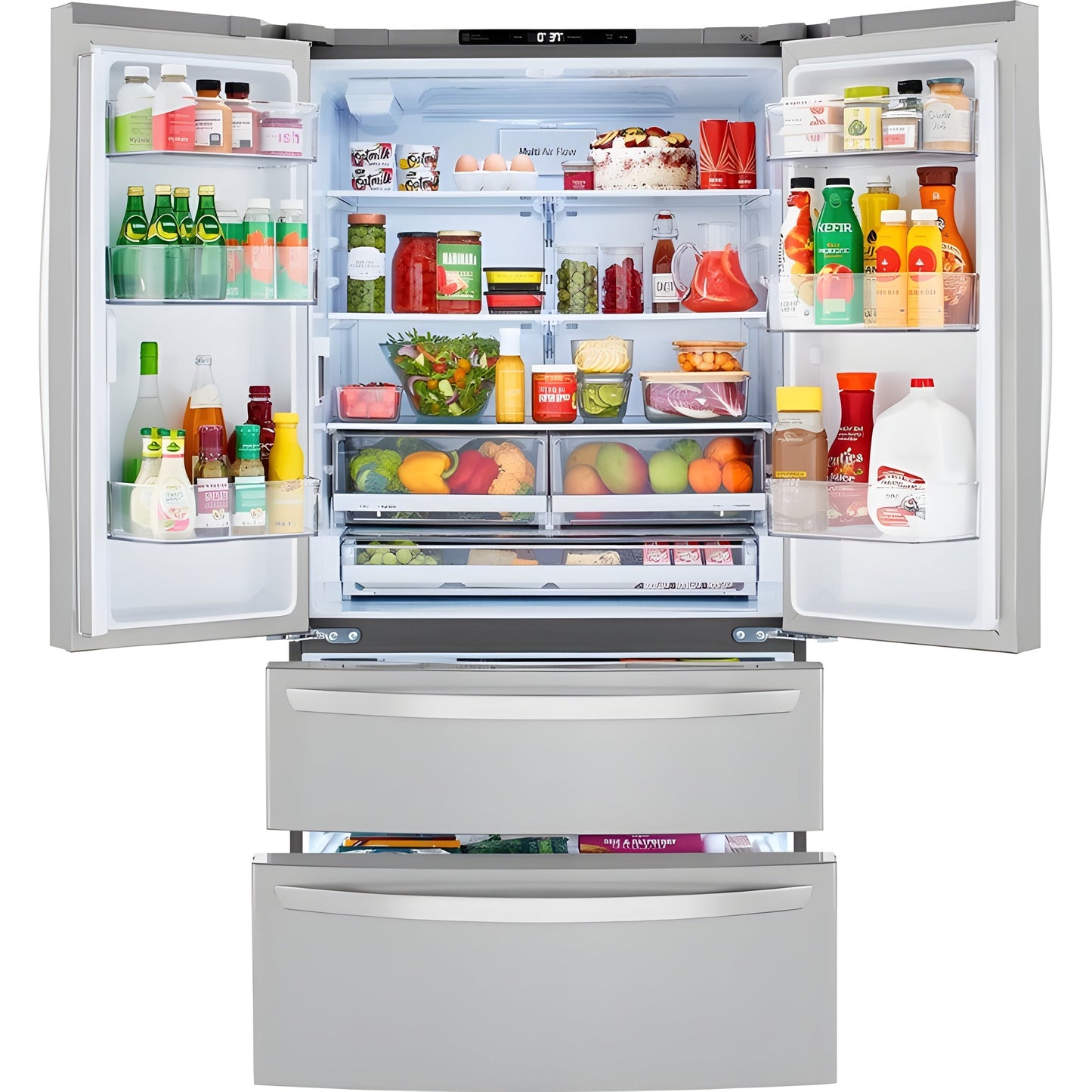 LG 36 in. 4-Door French Door Refrigerator in Stainless Steel 23 Cu. Ft. (LMWC23626S)