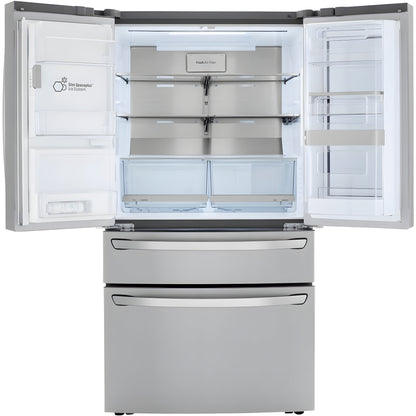 LG 36 in. 4-Door French Door Refrigerator with InstaView, Stainless Steel 30 Cu. Ft. (LRMVS3006S)