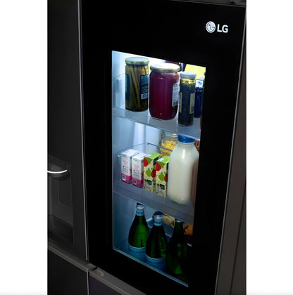 LG 36 in. Side-by-Side InstaView Refrigerator with Craft Ice in Black Stainless 27 Cu. Ft. (LRSOS2706D)