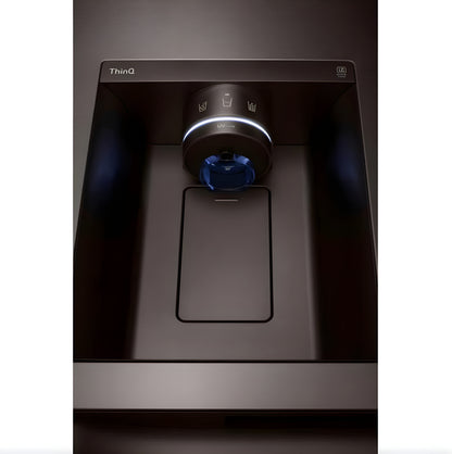 LG 36 in. Side-by-Side InstaView Refrigerator with Craft Ice in Black Stainless 27 Cu. Ft. (LRSOS2706D)