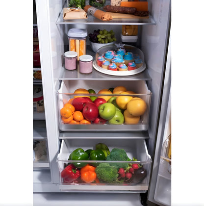 LG 36 in. Side-by-Side InstaView Refrigerator with Craft Ice in Black Stainless 27 Cu. Ft. (LRSOS2706D)