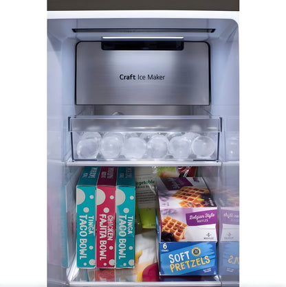 LG 36 in. Side-by-Side InstaView Refrigerator with Craft Ice in Black Stainless 27 Cu. Ft. (LRSOS2706D)