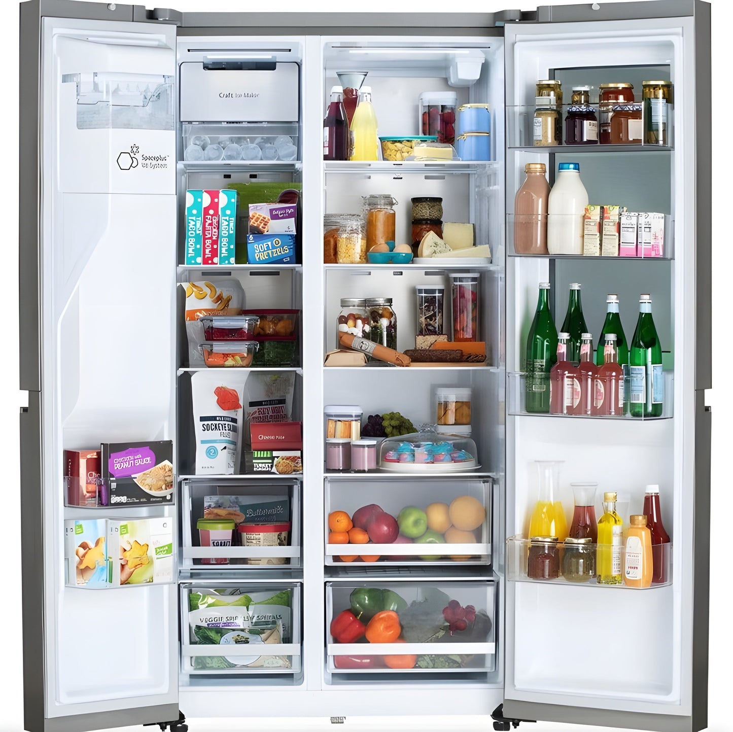 LG 36 in. Side-by-Side InstaView Refrigerator with Craft Ice in Stainless 27 Cu. Ft. (LRSOS2706S)