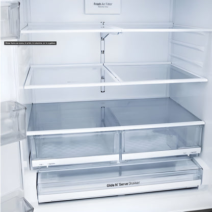 LG 36 in. Wi-Fi Enabled 3-Door French Door Refrigerator in Stainless Steel 22 Cu. Ft. (LFXS26973S)