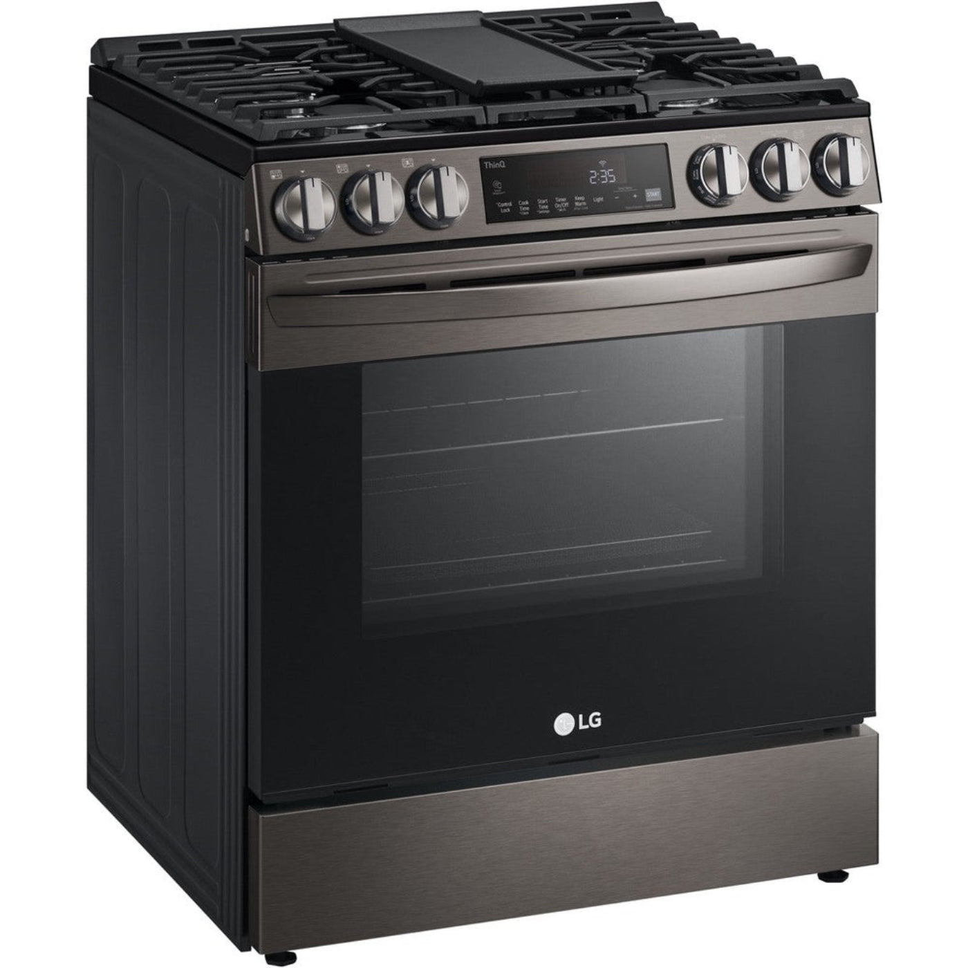 LG 30 in. 5.8 Cu Ft. Smart Wi-Fi Enabled Fan Convection Gas Slide-in Range with Air Fry & EasyClean (LSGL5833D)