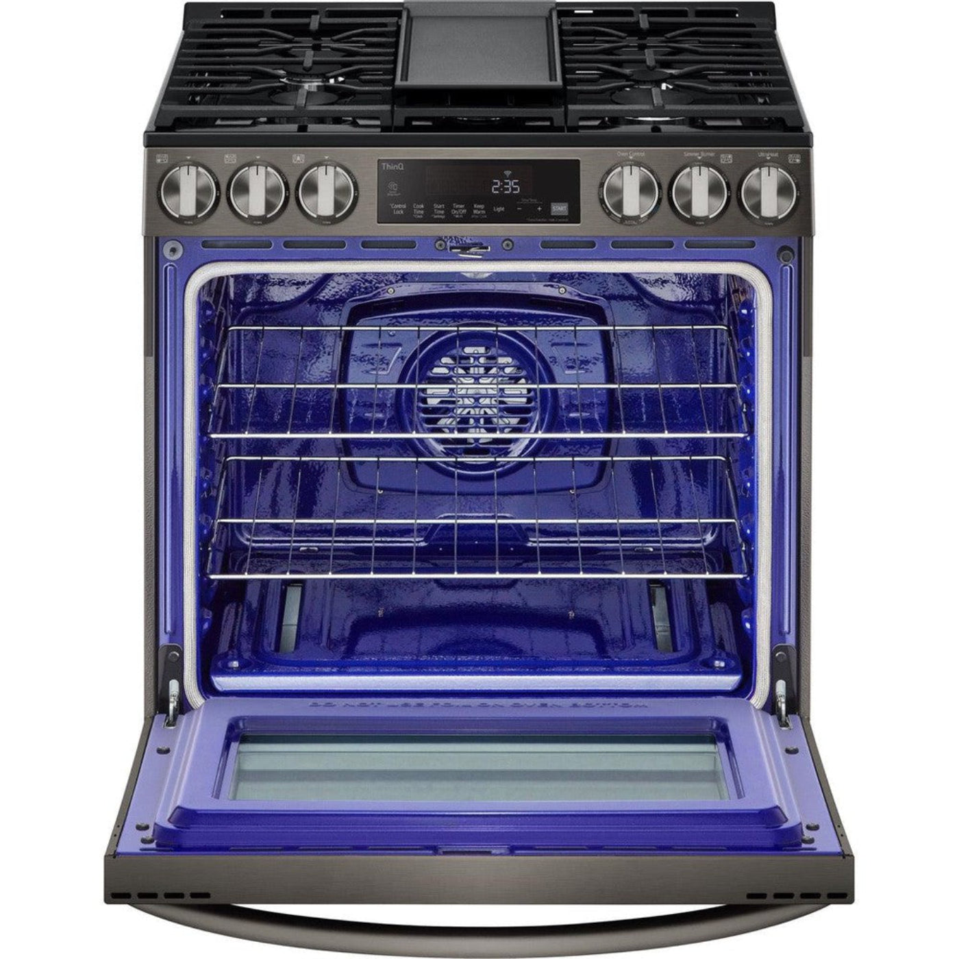 LG 30 in. 5.8 Cu Ft. Smart Wi-Fi Enabled Fan Convection Gas Slide-in Range with Air Fry & EasyClean (LSGL5833D)