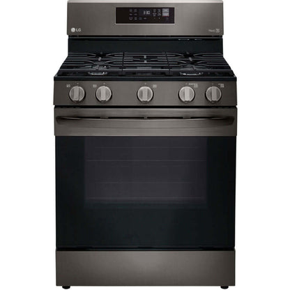 LG 30 in. 5.8-Cu. Ft. Gas Convection Smart Range with AirFry, Black Stainless Steel (LRGL5823D)
