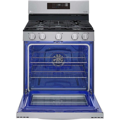 LG 30 in. 5.8-Cu. Ft. Gas Convection Smart Range with AirFry, Stainless Steel (LRGL5823S)