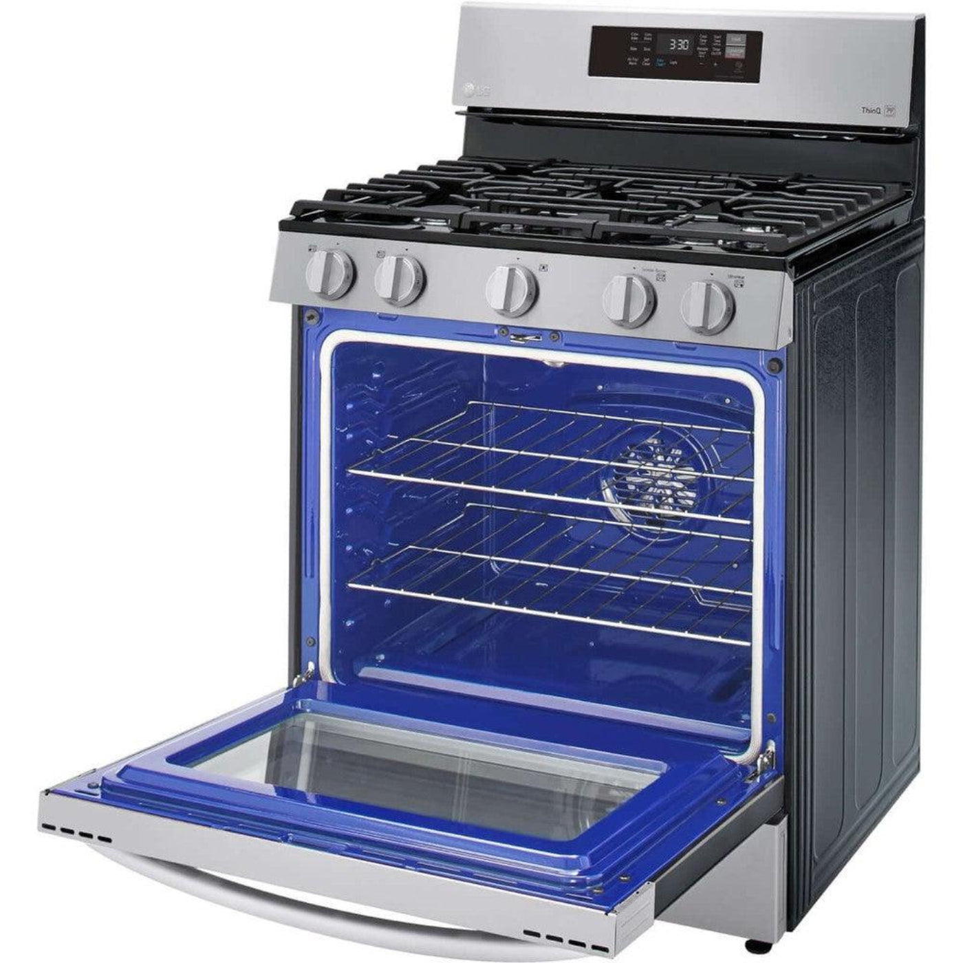 LG 30 in. 5.8-Cu. Ft. Gas Convection Smart Range with AirFry, Stainless Steel (LRGL5823S)