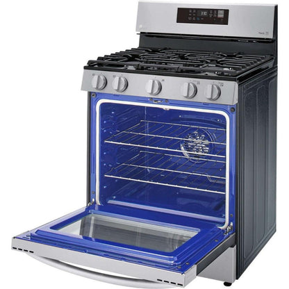 LG 30 in. 5.8-Cu. Ft. Gas Convection Smart Range with AirFry, Stainless Steel (LRGL5823S)