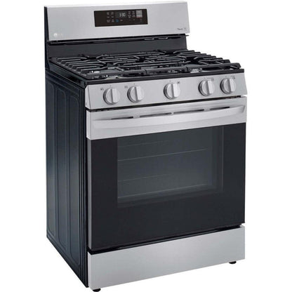 LG 30 in. 5.8-Cu. Ft. Gas Convection Smart Range with AirFry, Stainless Steel (LRGL5823S)