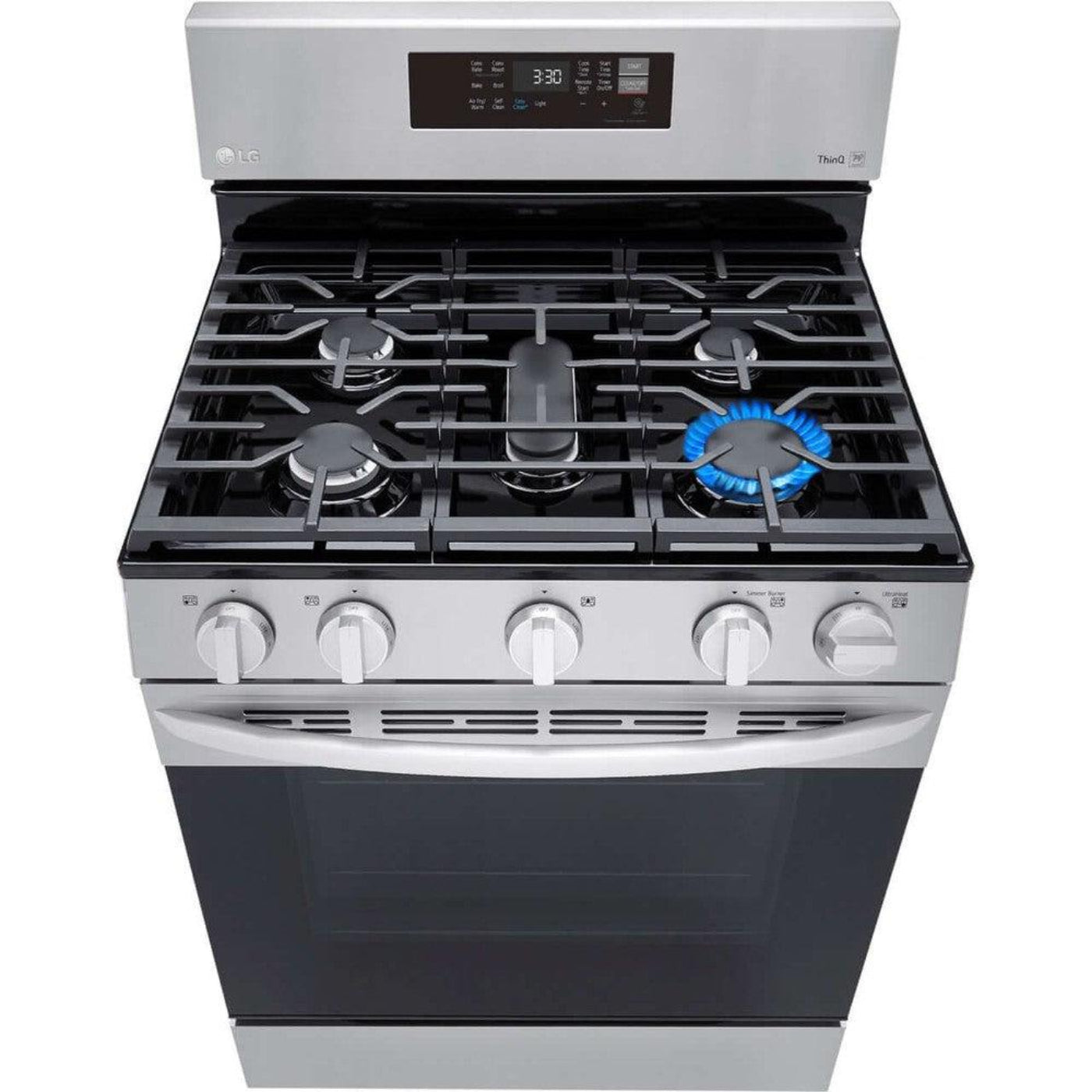 LG 30 in. 5.8-Cu. Ft. Gas Convection Smart Range with AirFry, Stainless Steel (LRGL5823S)