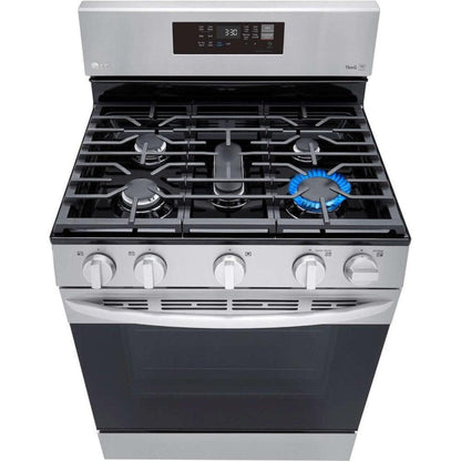 LG 30 in. 5.8-Cu. Ft. Gas Convection Smart Range with AirFry, Stainless Steel (LRGL5823S)
