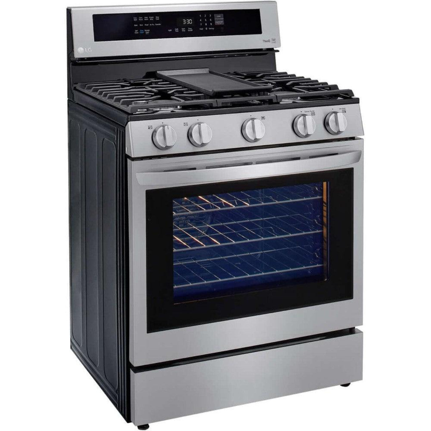 LG 30 in. 5.8-Cu. Ft. Gas Convection Smart Range with AirFry and InstaView, Stainless Steel (LRGL5825F)