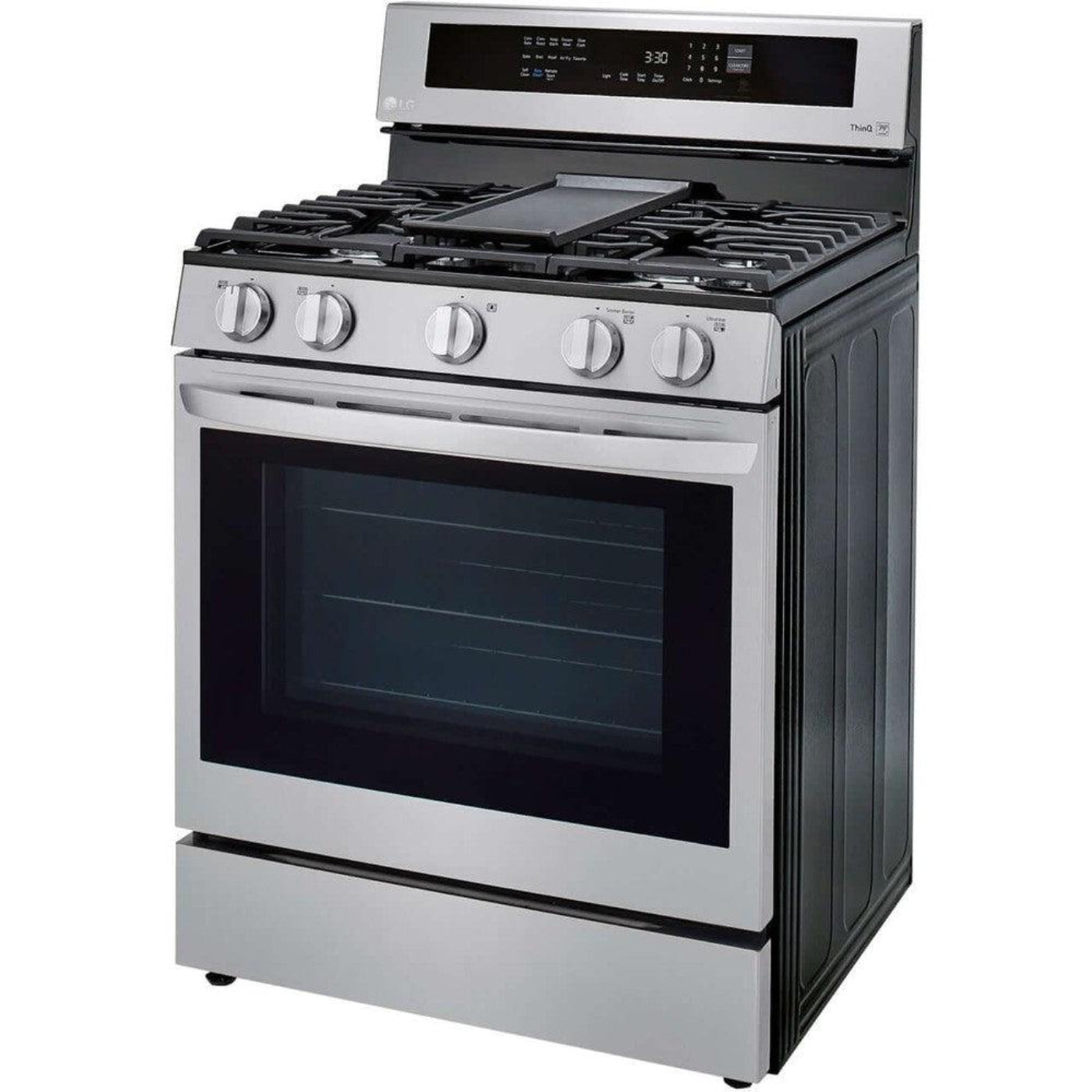 LG 30 in. 5.8-Cu. Ft. Gas Convection Smart Range with AirFry and InstaView, Stainless Steel (LRGL5825F)