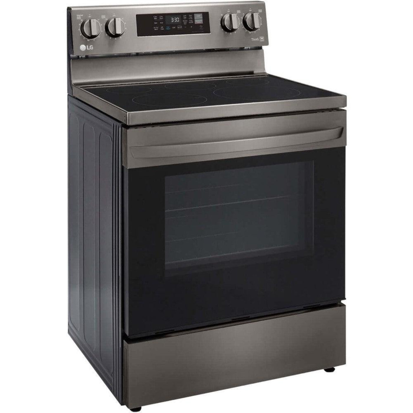 LG 30 in. 6.3-Cu. Ft. Electric Smart Range with EasyClean and AirFry Black Stainless Steel (LREL6323D)