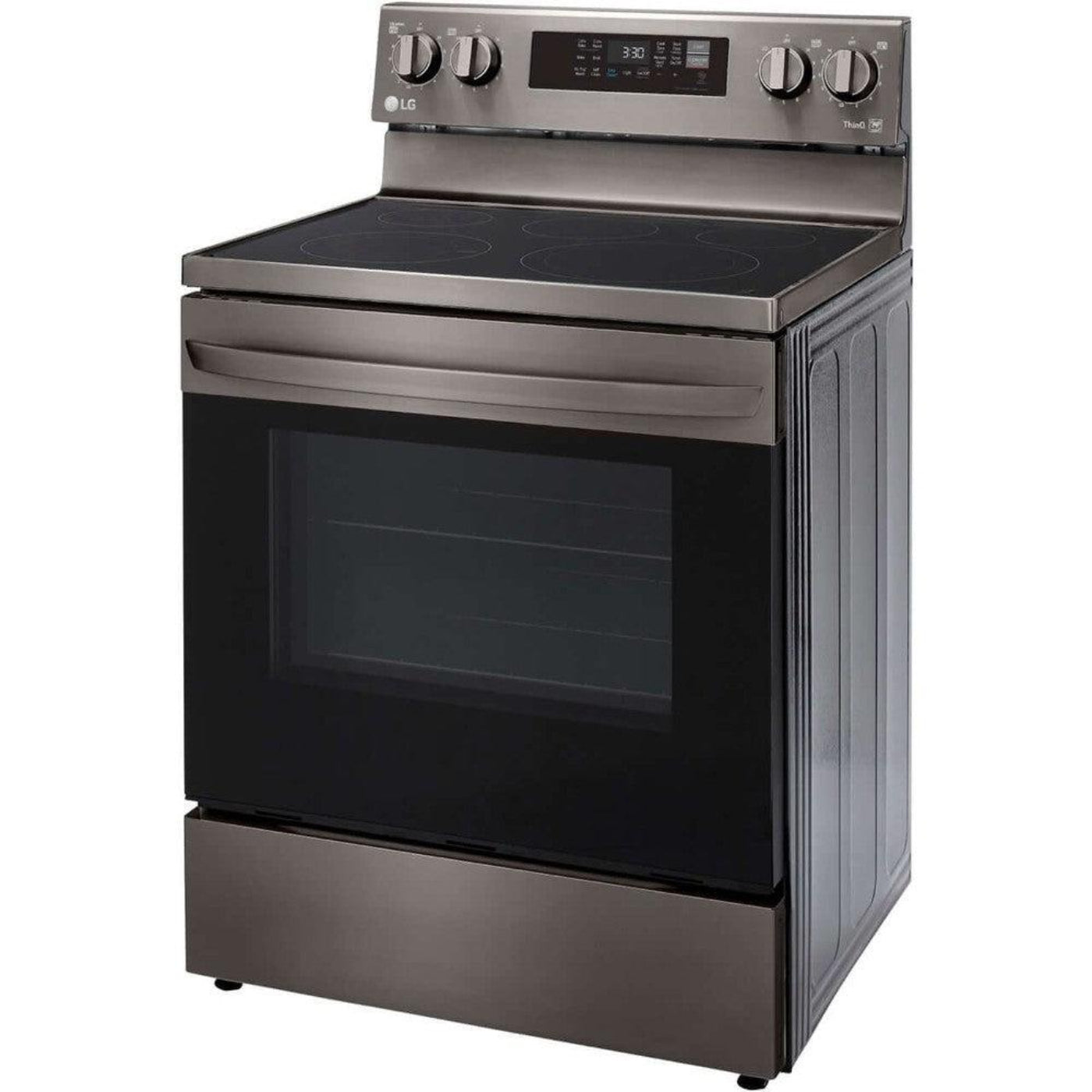 LG 30 in. 6.3-Cu. Ft. Electric Smart Range with EasyClean and AirFry Black Stainless Steel (LREL6323D)