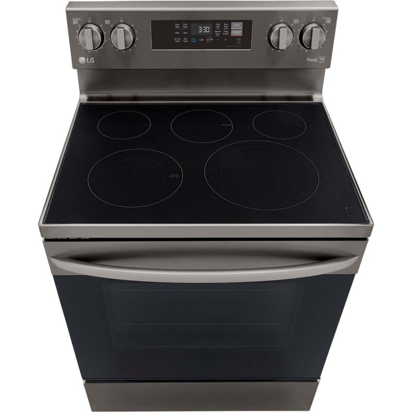 LG 30 in. 6.3-Cu. Ft. Electric Smart Range with EasyClean and AirFry Black Stainless Steel (LREL6323D)
